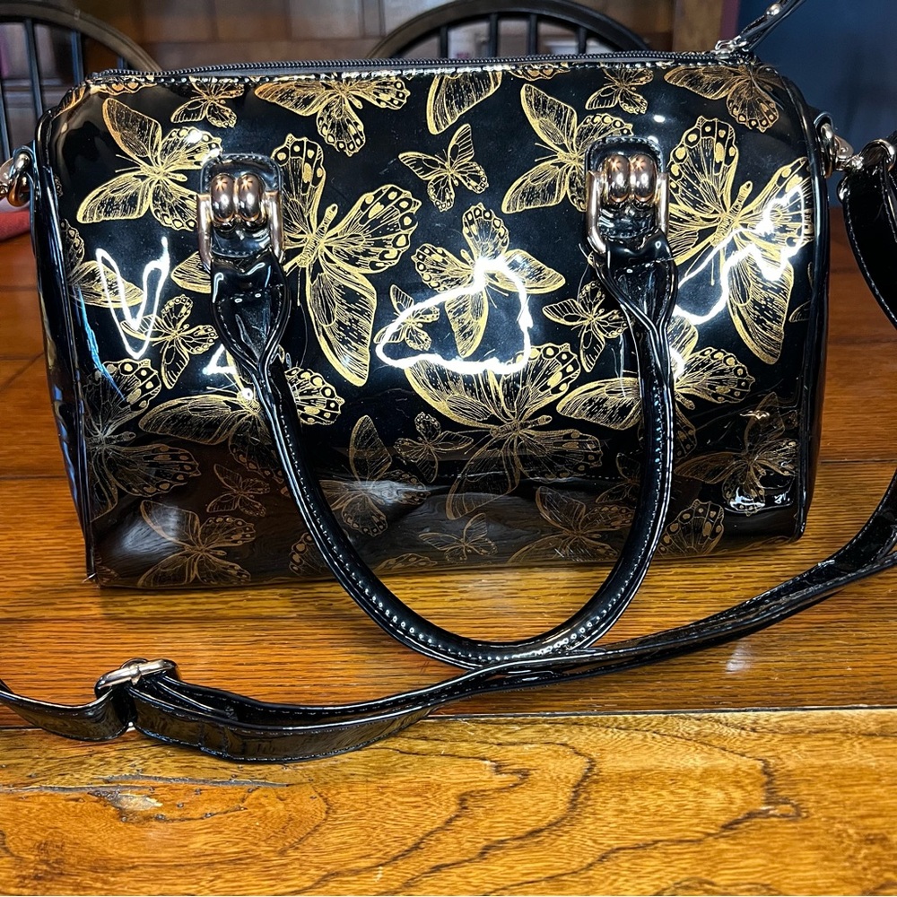 Galian NY patent leather crossbody satchel